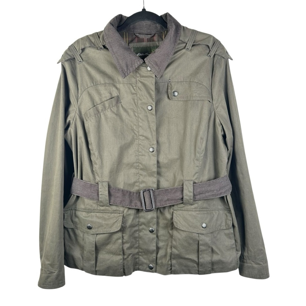 Olive Green Women's Utility Jacket with Belt